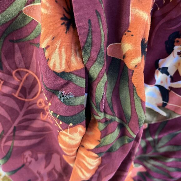 Mens Big Dogs Short Sleeve Hawaiian Shirt Sz 4X Pinup Girl Floral - Picture 4 of 9